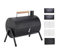 Barbecue - Barbecue Smoker con maniglia, griglia antiscivolo antiaderente per casa, campeggio, terrazza, giardino, balcone, picnic ed esterni