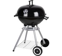 Barbecue BBQ portatile a carbonella carbone tondo con ruote sfera con coperchio
