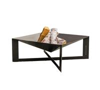 Braciere Cuba 70x70 cm in Acciaio Naturale, Spessore 2mm, Altezza 30cm - Artigianale di Alta Qualità, Prodotto in Europa