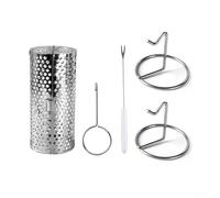 Barbecue circolare in acciaio inox, griglia rotante con design a porta, per un facile accesso al cibo, per campeggio all'aperto
