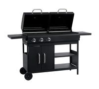 Barbecue Combinato Carbone e Gas 3 Fuochi