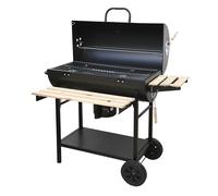 Barbecue con coperchio, ripiani in legno, 2 ruote, 108x70xh.100 cm, BestBQ