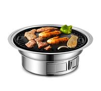 Barbecue coreano antiaderente a carbonella, portatile, in acciaio inox, per campeggio, facile da pulire, design compatto, perfetto per picnic e tailgating