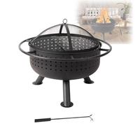 Barbecue Da Campeggio, Focolare Esterno In Ferro Schermo Antispruzzi, Griglia Acciaio Alimentare & Supporto A Tre Piedi Robusto, Ideale Per Incontri All'Aperto & Calore