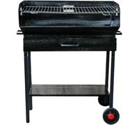 BARBECUE DA GIARDINO IN FERRO PESANTE ARTIGIANALE CON GRIGLIA E RUOTE 60x38 cm