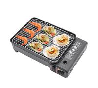 Barbecue da tavolo portatile 2 in 1, a gas, per barbecue, per campeggio, viaggi e cucina all'aperto
