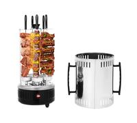 Barbecue elettrico, 1000 W, verticale, con 6 spiedini, Kebap Grill 220-240 V, 50-60 Hz, 400-500 ℃, per barbecue, famiglie, ristoranti (5 spiedini)