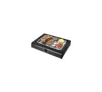 Cecotec PerfectSteak - Piano da tavolo elettrico per barbecue 4200 vie, griglia in acciaio inox, regolabile in altezza su 3 livelli, vassoio grasso, temperatura regolabile, 2400 W, nero; acciaio