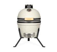 BARBECUE ELETTRICO LIVOO DOC330 Kamado in Ceramica da Tavolo, a carbone, 32 cm, Carbone di legna, Potenza 0 W, Nr. bruciatori 0, Griglia da Ø27 cm, Altezza ripiano grill regolabile, Crema, Nero, Argen