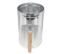 Barbecue Fire Starter a Carbone 1 Pezzo in Alluminio Manico in Legno | Colore Argento, Base Ampia, Accensione Rapida e Tempi Ridotti, per Garden Grilling e Fish Trips