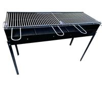 BARBECUE FORNACELLA GRIGLIA IN FERRO ARTIGIANALE REGOLABILE 2 ALTEZZE 100x38 cm