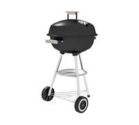 BARBECUE GAS OUTSUNNY IT846-033, Carbone, Griglia da 440 mm, Nero, Argento, Legno chiaro