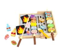 Barbecue giocattolo, gioco di simulazione realistico in legno, gioco per barbecue e cibo, per ragazze, amici, figlio, figlia, compleanno, parco, cucina, esterni, cortile