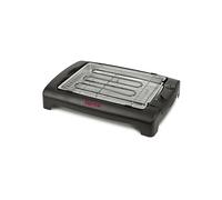 Girmi BQ12 Barbecue Elettrico, 2000 W, Griglia INOX, 34 x 24,5 cm, Regolazione temperatura, Completamente smontabile, Vassoio raccogli grasso, Resistenze in acciaio corazzato