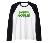 Barbecue Goblin BBQ Dad Grilling Salsa di Carne Padri Day Food Maglia con Maniche Raglan