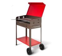 Barbecue a carbone Vanessa in ferro verniciato con ruote 40x60x90 cm con griglia