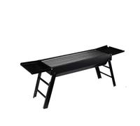 Barbecue in acciaio inox, griglia a carbone portatile con 2 vassoi laterali, griglia da tavolo pieghevole, fornello for barbecue, cucina all'aperto(B Striped Grate)