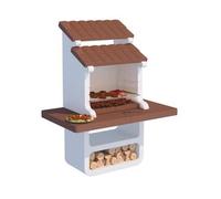 BARBECUE BETON CARBONE-LEGNA 'FIAMMA' PREFABBRICATO IN CEMENTO CM.L150xP90xH185