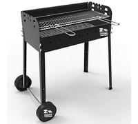 BARBECUE MAGGIORE A CARBONELLA CON 2 RUOTE CON GRIGLIA CROMATA GRANDE 75X37