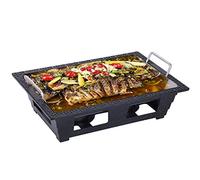 barbecue multifunzionale a carbone, Griglia for barbecue coreana in acciaio inossidabile 304 antiaderente senza fumo, alcol, for interni ed esterni, 2 misure(42cm*28cm)