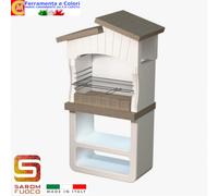 Barbecue Muratura a Legna Carbonella SAROM Italia 80x52x170 cm BBQ Calcestruzzo