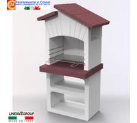 Barbecue Muratura a Legna Carbonella VZgroup 68x58x156cm BBQ Cemento Refrattario