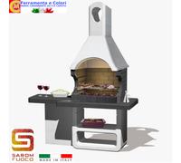 Barbecue Muratura Con Tavolo Solo Carbonella SAROM Italia 170x64x232 BBQ ULISSE