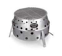 BARBECUE PETROMAX Atago a carbone portatile con griglia 42 cm, Carbone di legna, Griglia da 42 cm, Argento