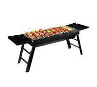 Barbecue pieghevole a carbonella, stazione di cottura portatile, struttura in metallo resistente al calore, vassoi staccabili, fornello da viaggio compatto | per terrazza, cortile, campeggio, picnic