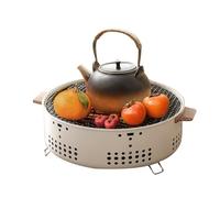 Barbecue portatile a carbonella in acciaio inox, 30,5 cm, per cucinare all'aperto, ideale per uso interno, perfetto per riscaldare e preparare il tè