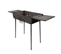 Barbecue portatile per shish kebab Transformer con 2 tavoli pieghevoli, pieghevole a carbonella per 9 spiedini, in acciaio da 3 mm, pieghevole come valigetta con maniglia, ideale per giardino, picnic