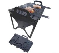 Barbecue portatile pieghevole, con area di cottura da 40,6 x 22,9 cm, design pieghevole in acciaio, per campeggio, picnic, balcone e cucina all'aperto a carbone o legna