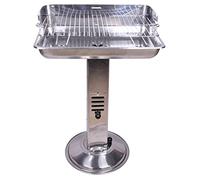 Barbecue Rettangolare Cromato a Carbone Multifunzione in Acciaio Inox per Carne Grigliata Giardino terrazzo Campeggio