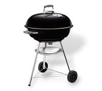 Barbecue rotondo a carbone con ruote e griglia in acciaio cromato original WEBER COMPACT KETTLE