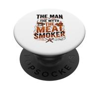Barbecue The Man The Myth The Meat Smoker Barbecue PopSockets PopGrip Adesivo