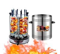 Barbecue Verticale Elettrico Rotante a 360° con Funzione di temporizzazione Spiedini Senza Fumo Rotanti Rotanti per Pollo alla Griglia, Carne alla Griglia(Size:S-8 skewers)