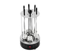 Barbecue verticale per kebab da 1000 W, con 6 spiedini e vaschette | Barbecue elettrico verticale 400-500 °C, massimo Temperatura di riscaldamento ideale per uso domestico, barbecue all'aperto