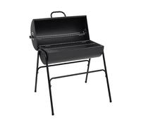 Barbecue a Barile 2 Griglie di Cottura Nero 80x95x90 cm Acciaio