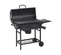 vidaXL Grillwagen mit Rädern und Ablagen Schwarz Stahl 115x85x95 cm