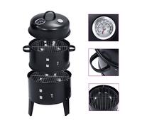 VidaXL Barbecue con Affumicatore a Carbone 3 in 1 Nero