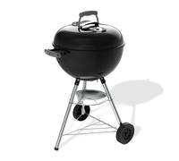 Weber Bar-B-Kettle Barbecue a Carbone (2026) / griglia 47 cm, Coperchio e braciere smaltati in Porcellana, termometro, raccogli-Cenere, treppiede con Ruote, Nero/Argento