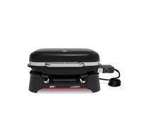 Weber Lumin Barbecue Elettrico/Fino a 315 °C, con termometro nel Coperchio, Griglie in ghisa Smaltata in Porcellana, Superficie di Cottura 33 × 49 cm, Nero (1502045)