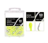 Barbed Single Carp Hooks 50pcs Fluorescent Yellow(6#) | per durable high-carbon material, strong puncture power, rust resistant, point, sea and carp use