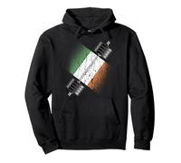 Barbell Weights Irish Flag Powerlifting - Ireland Felpa con Cappuccio