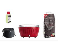 BARBEQUE LOTUSGRILL Special Bundle BBQ XL (43,5 cm) con 2,5 Kg Carbonella e Gel Combustibile, Carbone di legna, Griglia da 40.5 cm, Rosso