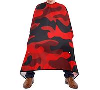 Barber Cape Mimetico Militare Rosso Nero Grembiule Da Parrucchiere Traspirante Mantello Da Barbiere Poliestere Mantella Protettiva Per Taglio Di Capelli Donne Salone 140X170Cm