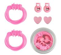 Barber Cord - Silicone Knitting Needle Point Protector Set With Storage Box, 2 Rolls Hollow Hair Tie And 4 Needle Caps, Flexible Needles Tip Guards For Knitting Crochet Projects