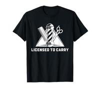 Barber Licensed to Carry Pole Comb Forbici Art Maglietta