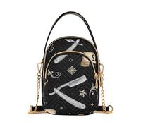 Barber Shop Elements Borsa a tracolla da donna | Borsa a tracolla con tre modi di trasporto: a tracolla, a spalla o dalla maniglia superiore