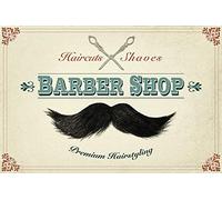 Barber Shop - Targa in metallo vintage, stile retrò, per parrucchieri, per interni ed esterni, 20,3 x 30,5 cm